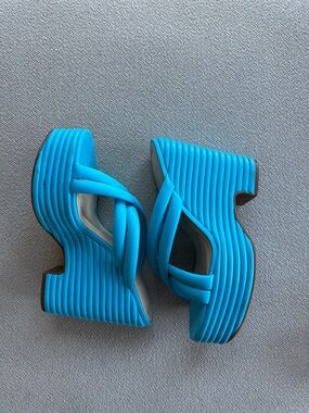 Jessica Simpson Turquoise Platform Wedge Sandals